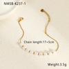 Elegant Baroque Faux Pearl Stainless Steel Layered Bracelet Earrings Set
