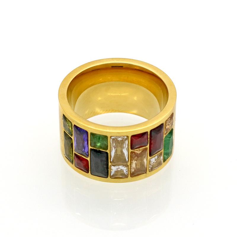 Multicolor Crystal For Women Anel 316L Stainless Steel Wedding Rings Female Rainbow Color Stone Anillo  Jewelry