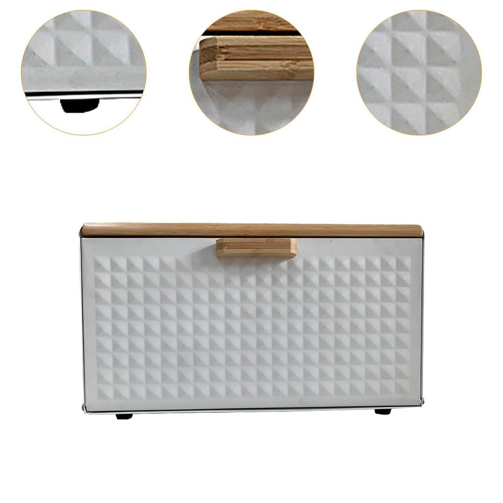 Bread Bin with Bamboo Lid for Home Baked Goods