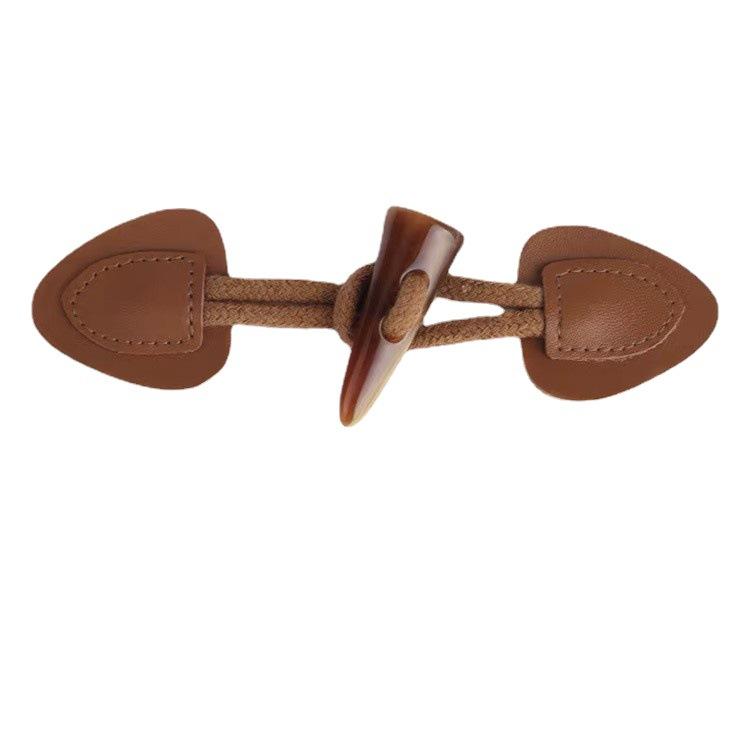 High Quality Horn Buttons Cotton Rope Resin Ox Horn Combined Button Woman's Coat Sewing Supplies