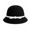 Soft Felt Fedora Hats Bowknot Decoration Bowler Hat Vintage Women Felt Hat  Formal Occasion