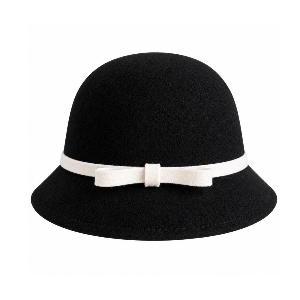 Soft Felt Fedora Hats Bowknot Decoration Bowler Hat Vintage Women Felt Hat  Formal Occasion