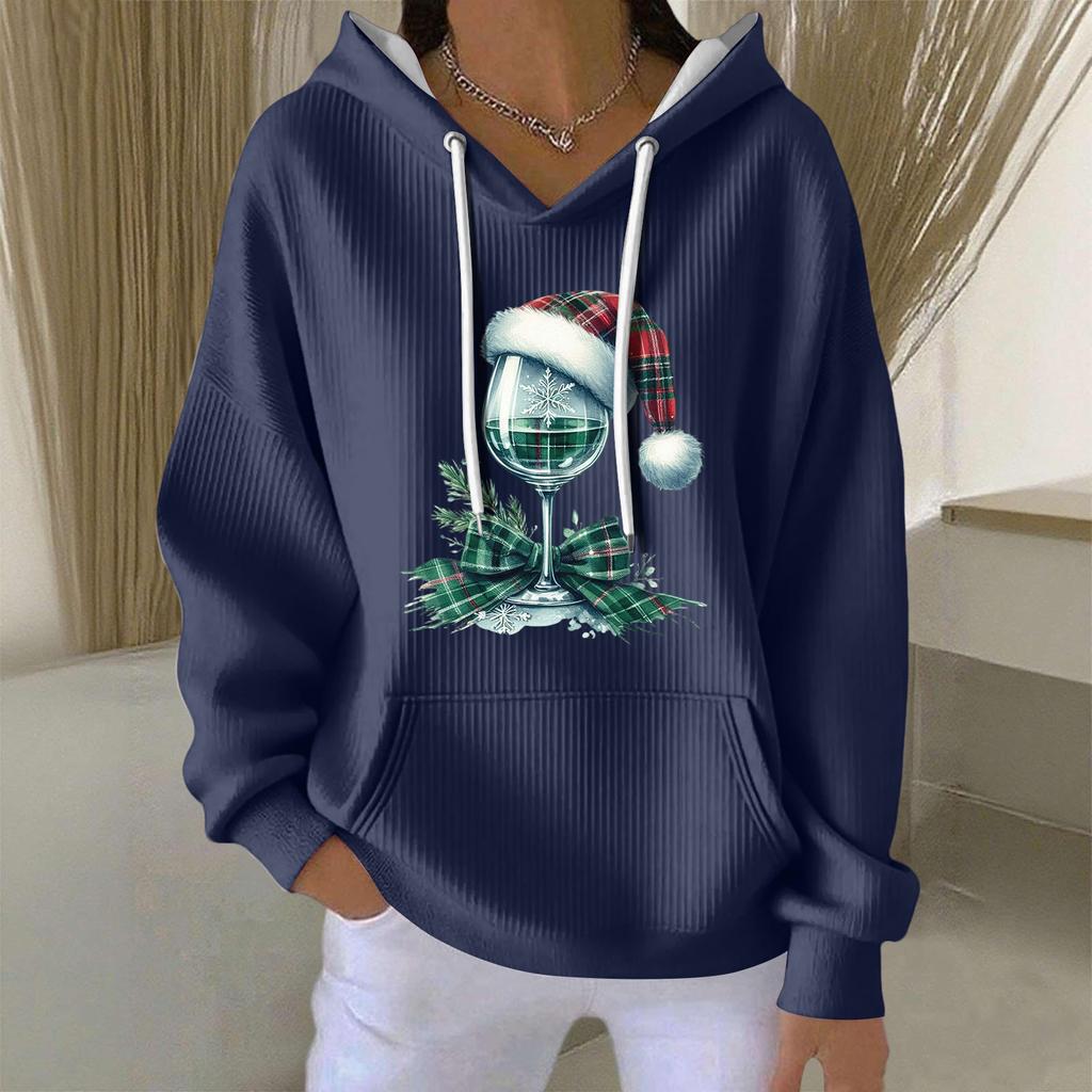 Women's Fashion Casual Christmas Angel Print Pullover Long-Sleeve Sweatshirt