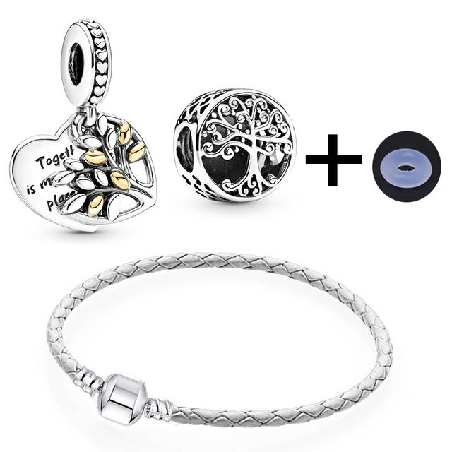 

Серебряный цвет Лучший друг Шарм Бусины И Любовь Сердце Кулон С Шармом Кожаный Браслет Для Женщин Партии Ювелирных Изделий 19cm