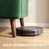 Velvet Feel Fabric 2 Seater Sofa, Small Sofa Loveseat with 21cm Thick Padding and Wood Legs, Dark Green
