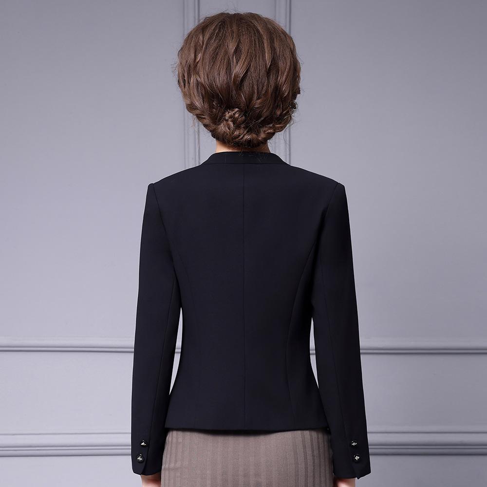 Zhili Women's Slim Black Suit Jacket - Elegant, Classy Spring 2025 Fashion