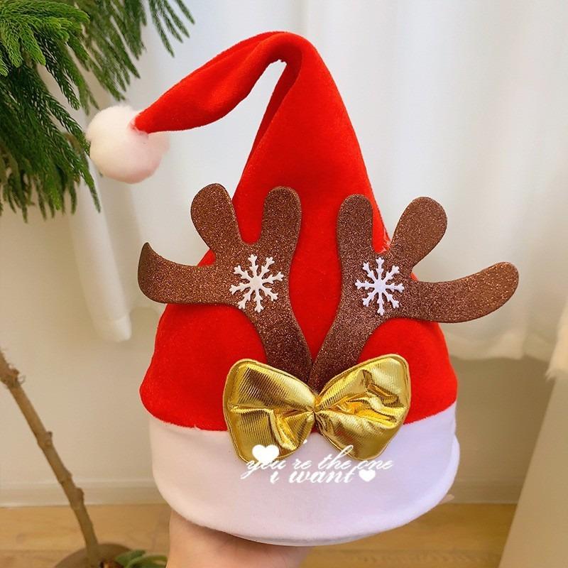 Christmas Red Plush Santa Hat Women Holiday Party Decoration
