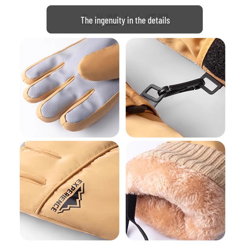 Men's & Women's Waterproof Touchscreen Ski Gloves - Warm, Cold-Proof, Fleece-Lined for Snow & Riding.