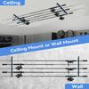 Wall-Mounted 5-Piece Fishing Rod Holder for Garage Storage
