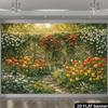 Colorful Flower Fence Background, Summer Garden Decor