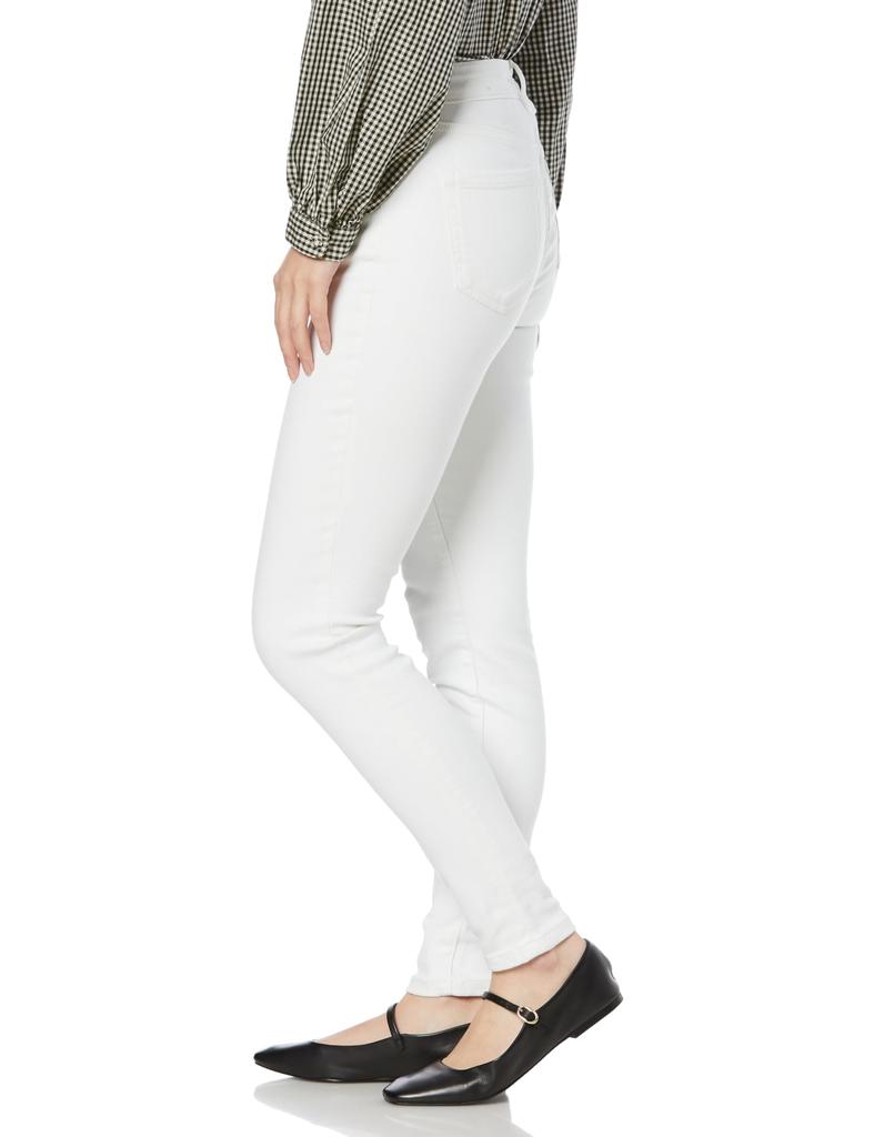 Amazon Essentials Stretch Skinny Sizes Women's Mid-Rise Jeans, White, S-M