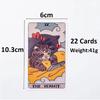 4*2.36 Inch Cat Tarot Deck Funny Witchy Cat Kawaii Uwu 22pcs Major Arcana - For Family Gathering Divination Board Game 10.3*6cm