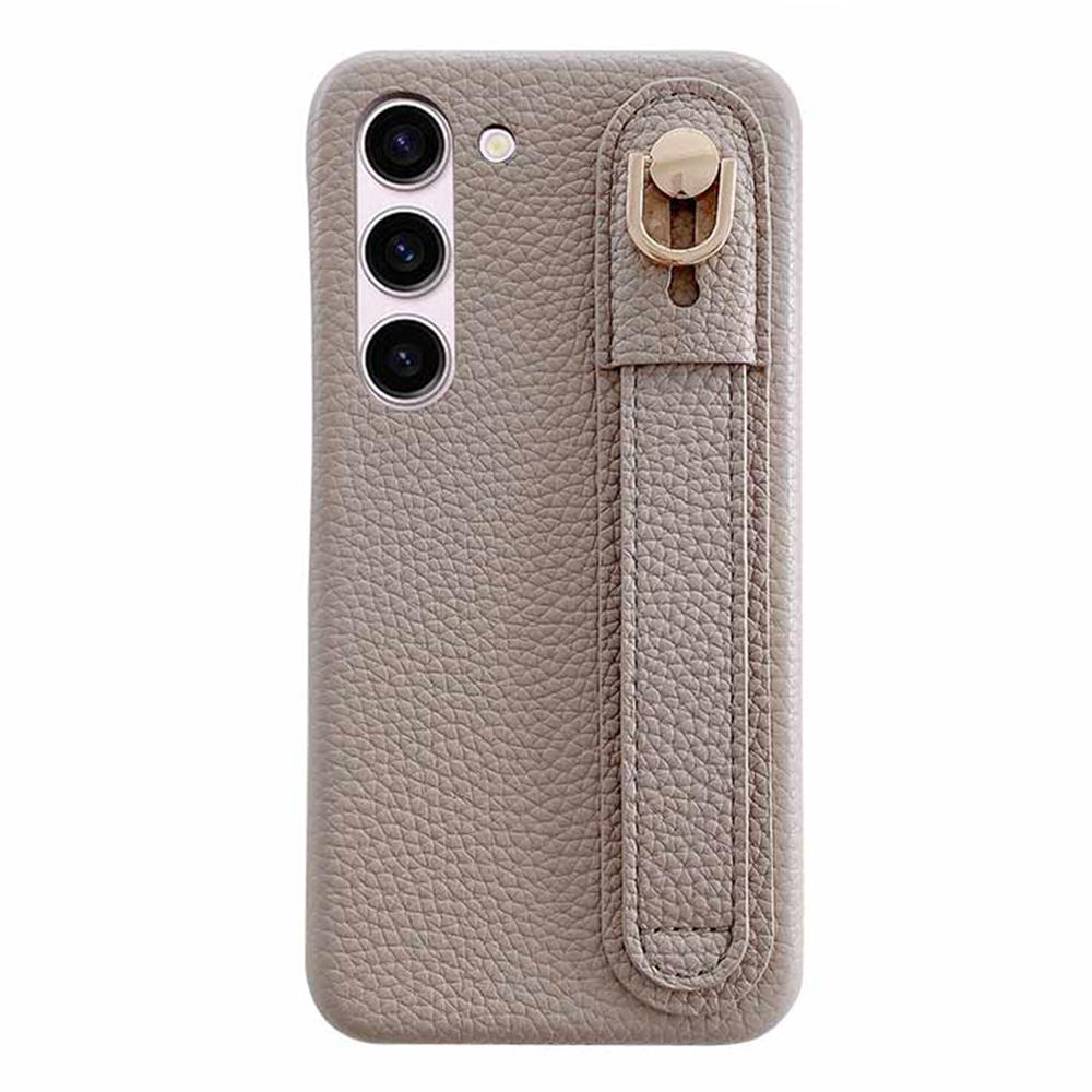 

Для Samsung Galaxy S23 Чехол Ремешок Подставка PU Кожа+ПЭТ Чехол для телефона Grey