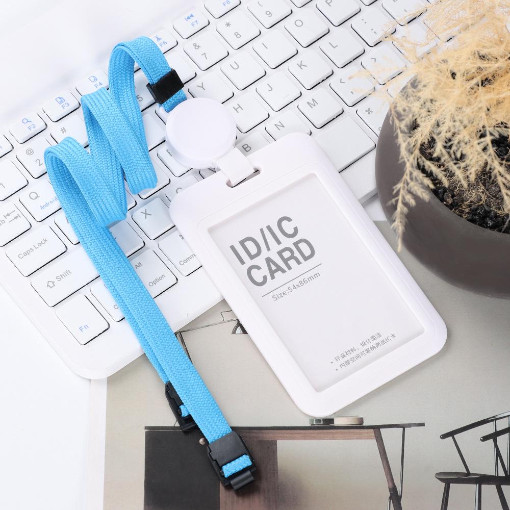 Retractable Office ID Badge Holder Lanyard синий
