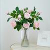 New 3-head moisturizing rose simulation flower wedding home living room decoration ornament