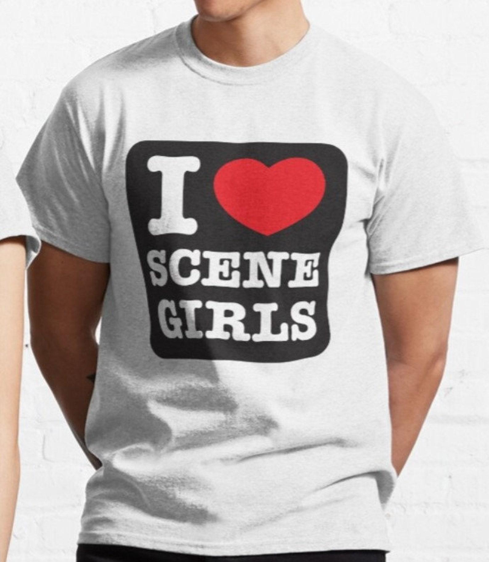 I Love Scene Girls T shirt | emo | y2k | 2000s | aesthetics | trash metal | rock 4XL