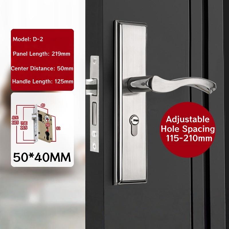 Modern Door Lever Handle With Lock, Keyed Entry, for Interior Doors, Polished Stainless Steel Finish Privacy Door Knob Lock Set