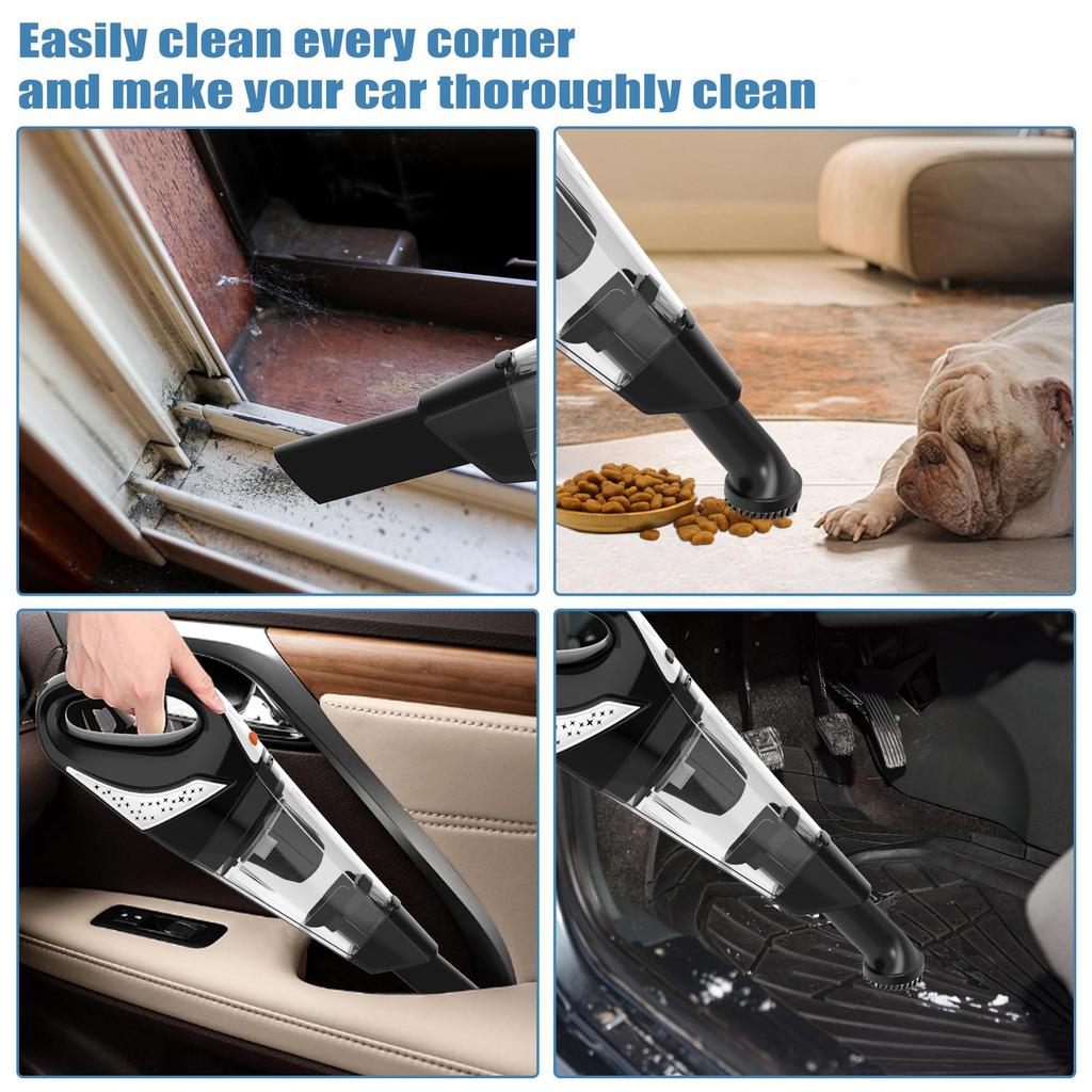 Handheld Vacuum Cordless Car Vacuum Cleaner Rechargeable Lightweight Hand Held Small Portable Vac with USB-C Cable for Home, Car