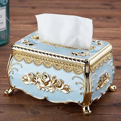 Plastic Tissue Box Cover Suitable for Home Living Room Coffee Table Creative Luxury KTV Napkin Holder Restaurant