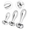 Stainless Steel Crystal Butt Plug Set, Smooth Metal Anal Plug with Diamond End, Beginner & Couples Toys