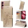 For Vivo Y21d/vivo Y31 5G Leather Case Butterfly Floral Imprint Wallet Stand Cover