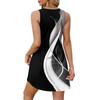 Ladies' Fashionable Retro Color Block Patchwork Printed V-neck Button-down Pocket Vest Dress Beach Vacation Summer Dress