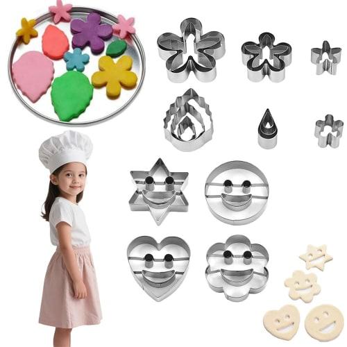 Set of 16 Stainless Steel Cookie and Vegetable Cutter Cutters, Handmade (Set A)