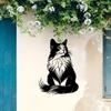 Retro Black Cat Metal Wall Art Vintage Sculpture Home Decor Gift