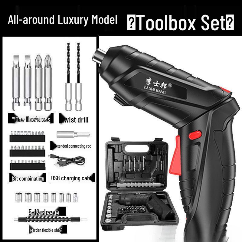 Rechargeable Multifunction Mini Electric Screwdriver with Lithium Battery for Household and Hand Drill Use.