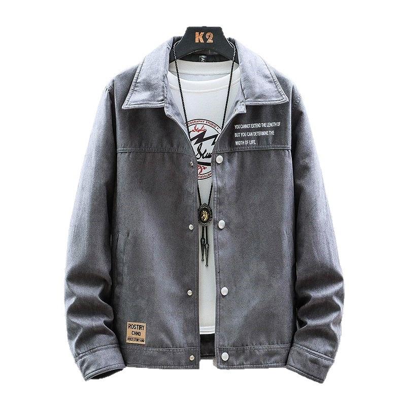 Men's Trendy Suede Denim Jacket - Autumn/Winter 2026 Korean Style