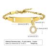 Personalized Initial Letter Stainless Steel Bracelet Custom Engraved Name Bar 18K Gold Plated Waterproof Jewelry for Kid Women