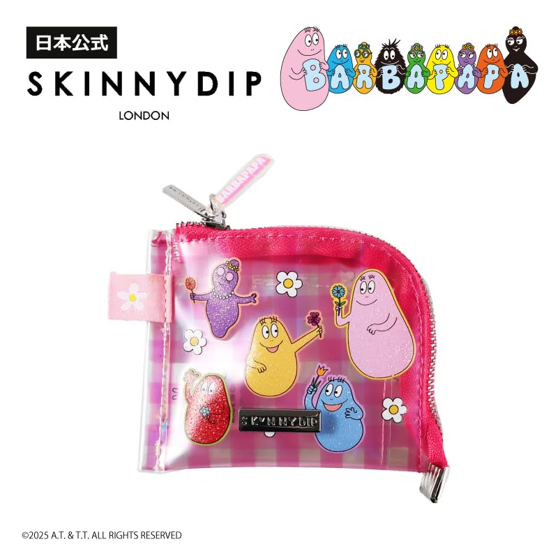 Skinnydip Barbapapa Pink Check Mini Pouch, Coin Case, Card Case, 0715PKMF1