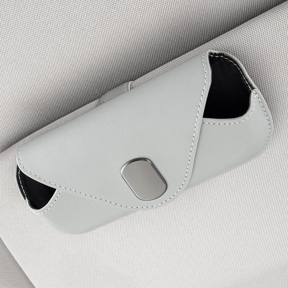 Clip-on Car Organizer Magnetic Sun Visor Glasses Case Car Mounted Glasses Bag  Interior Accessory