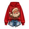 Women's Christmas Print Long Sleeve Round Neck Top for Holiday Party