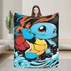Squirtle Wave Manga Blankets  Super Soft Fluffy Plush Bedding Throws For Child Couch Chair Sofa Bed Flannel Bedspread Bed Cover
