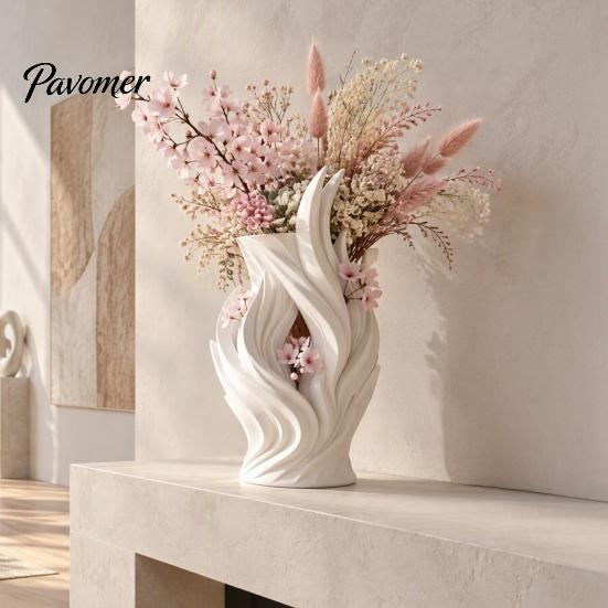 Langlebige Leichte Vase 3D Gedruckte Flammenvase, Dekorativ für Trockenblumen, Umweltfreundliches PLA Künstlerischer Tischplatten Blumen Haus Wohnzimmer Dekor Halter