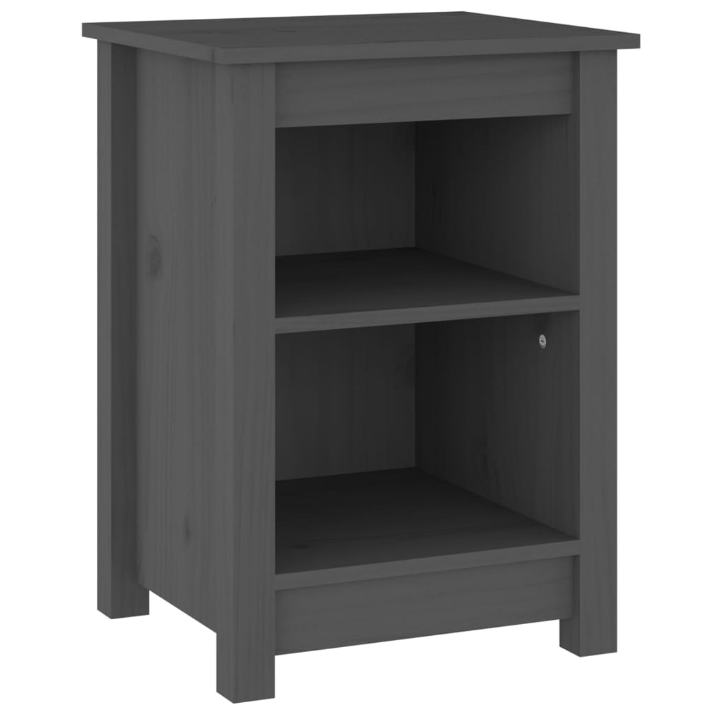 Vidaxl Szafki Nocne, 2 Szt., Szare, 40X35X55 Cm, Lite Drewno Sosnowe