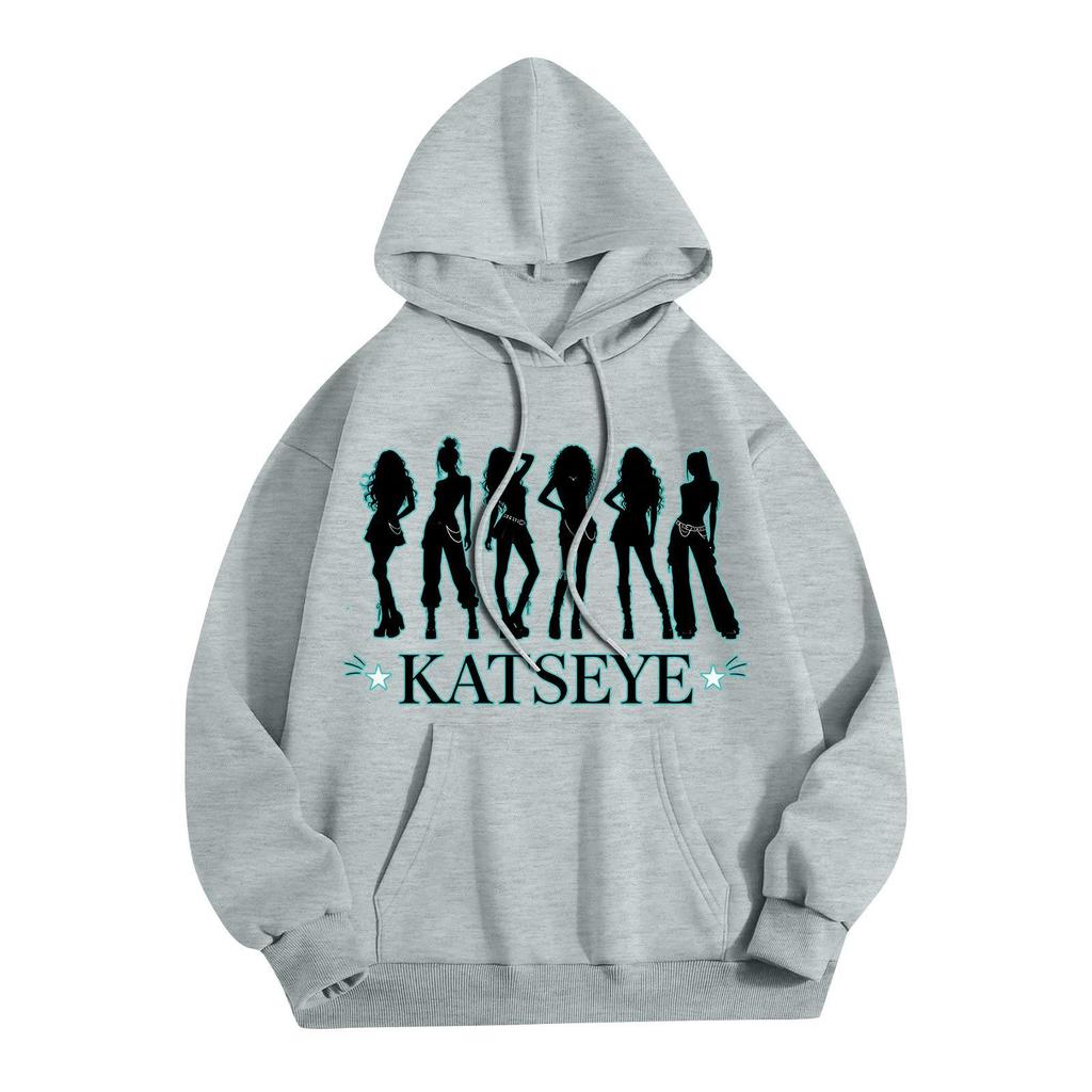 Unisex Lightweight Long-Sleeve Printed Hooded Pullover Sweatshirt