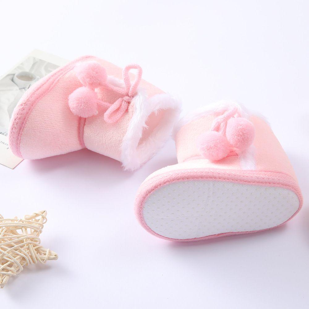 Slip On Anti Skid Bottom Down Shoes Flat Snow Boots Newborn Toddler Plush Fur Winter Warm Boots