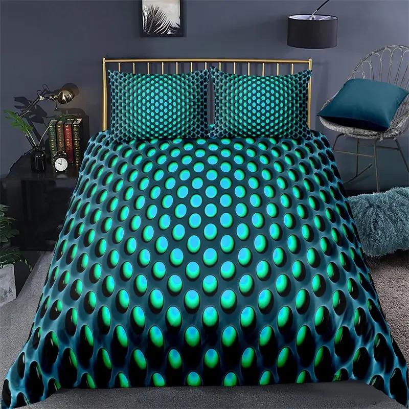 3D Honeycomb Abstract Geometric Comfortable Duvet Quilt Cover Pillowcase Bedding Set Children Bedroom Decoration Home Textile