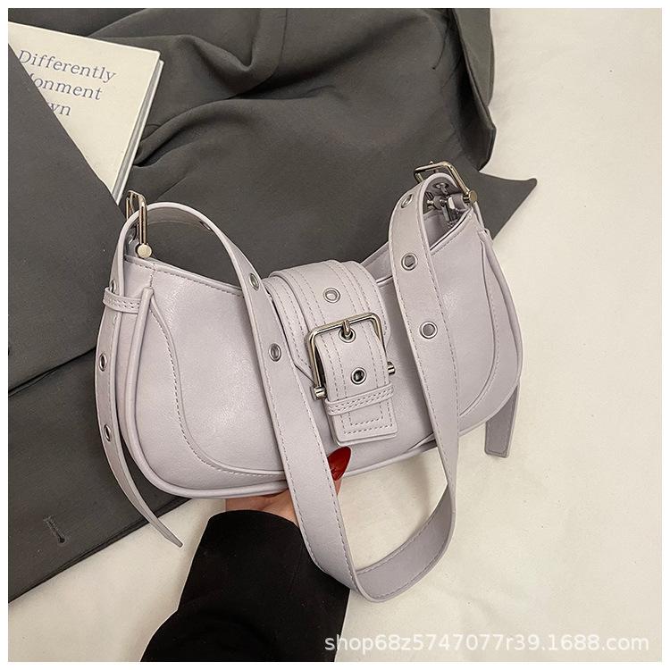 Textured underarm casual bag 2025 new fashion trend shoulder bag simple handbag retro solid color messenger bag