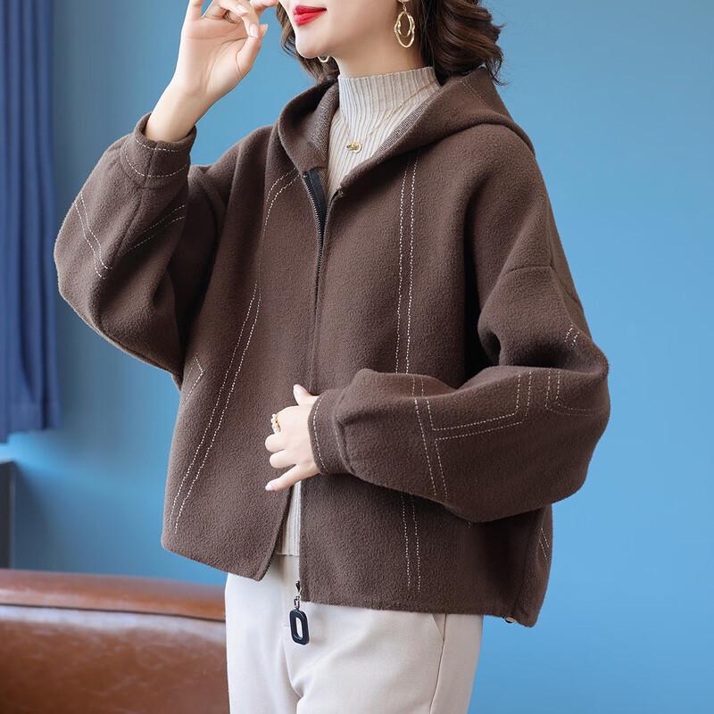 QianLian Women's Autumn/Winter Fashion Knit Baseball Jacket