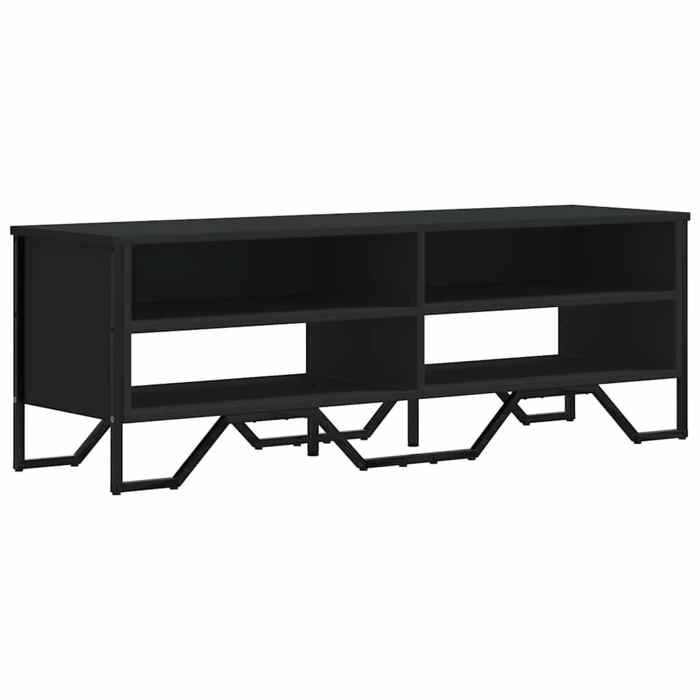 VidaXL Meuble TV noir 122x34x41 cm bois d'ingénierie, support TV, buffet TV, meuble multimédia, banc TV, meuble hifi, centre 848569