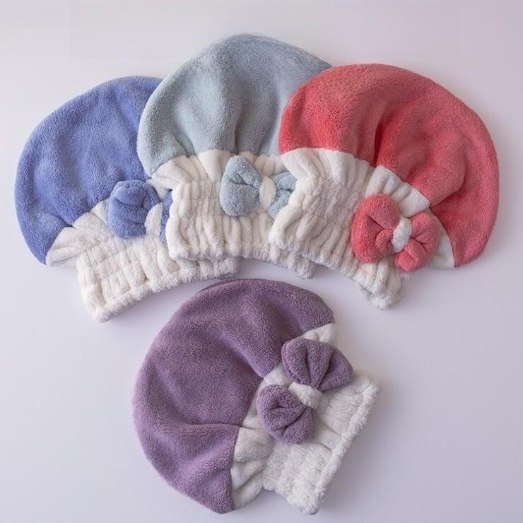 Coral Fleece Drying Cap For Women With Absorbent Fastdrying Function For Home Use