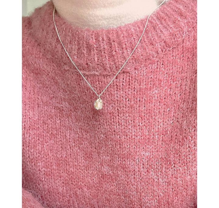 Su Chuang S925 Sterling Silver Freshwater Pearl Clavicle Necklace - Elegant Fried Egg Design Choker for Women