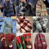 Korean-Style Mohair Plaid Scarf: Imitation Cashmere Warm Shawl and Versatile Neck Warmer for Autumn and Winter.