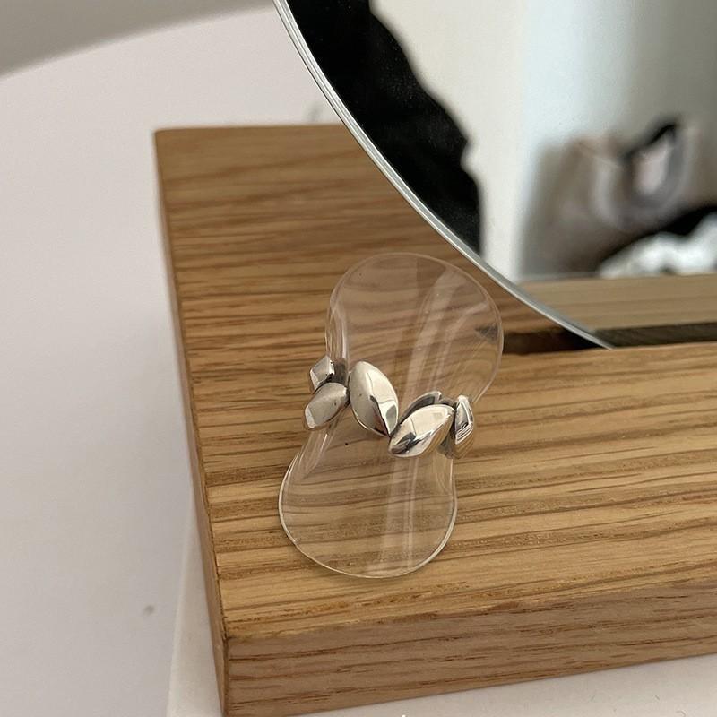 Chic Copper Geometric Design Pearl Silver Ring For Women Perfect For Ins Fashion 2022