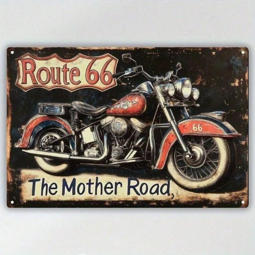 Metal Poster Wall Art Vintage Route 66 Retro Garage Decor