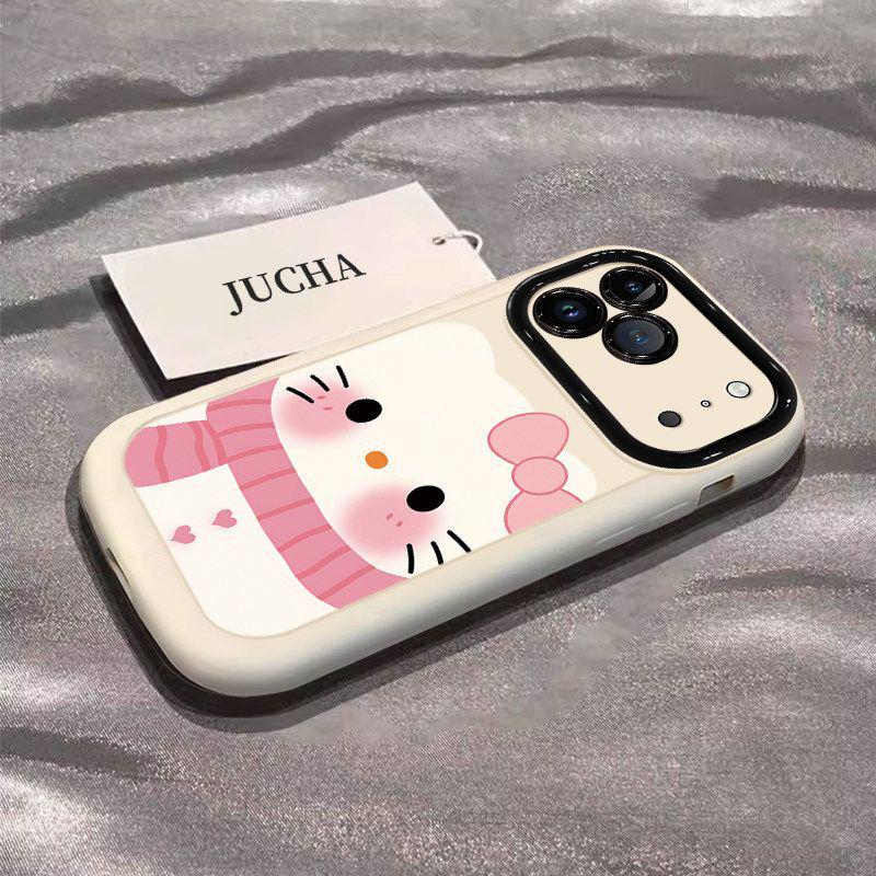 

Luxury Niche Scarf Design Phone Case for iPhone 17 Pro, 16, 15, 14 with Kitty Love 17