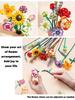 3 Arten von zusammengesetzten Blumenstrauß-Bausteinen DIY Blumenbaustein-Spielzeugset Heimdekoration Feiertagsgeschenk Geburtstagsgeschenk (Vasen nicht enthalten)